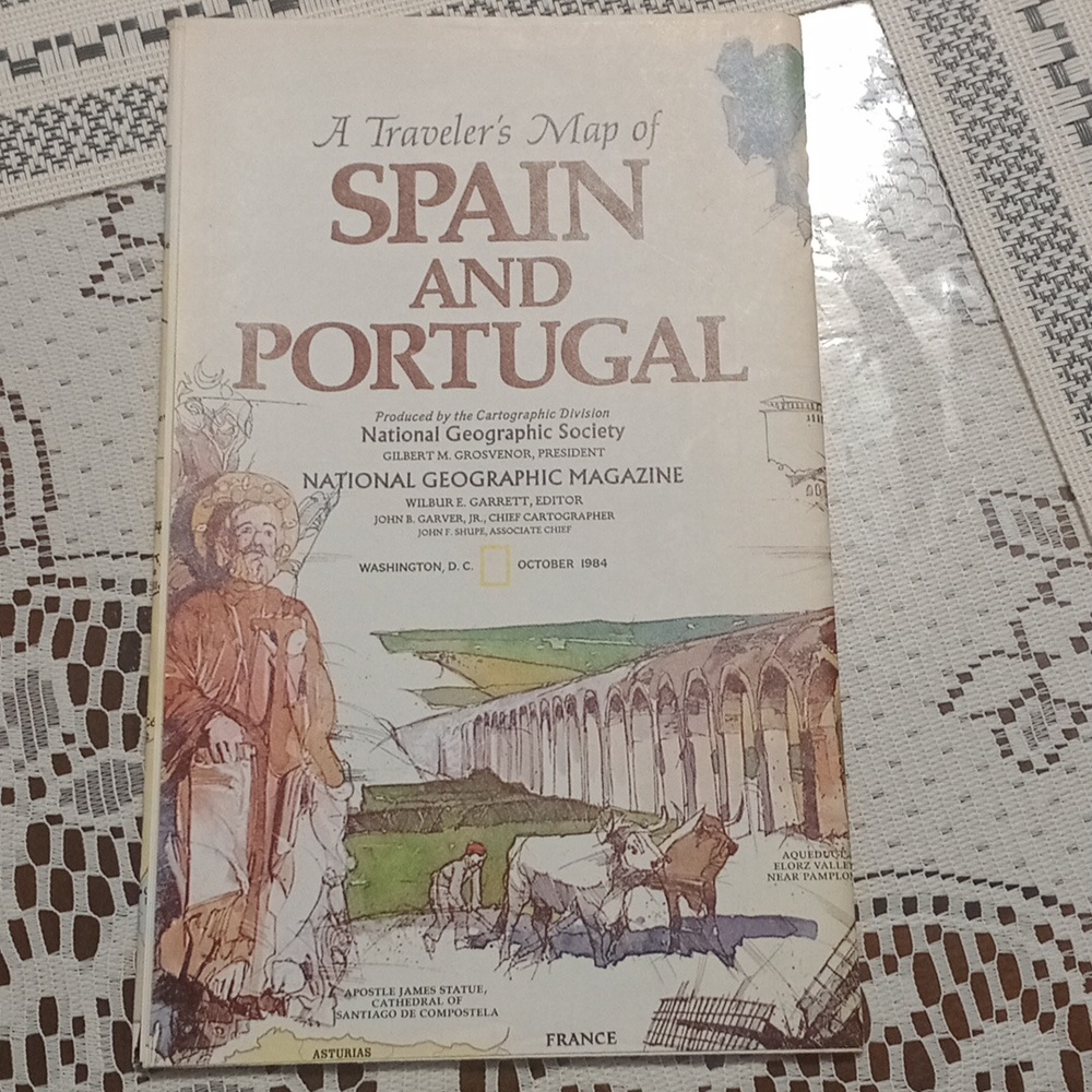 National Geographic 1984 Map - Green and Brown